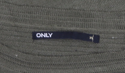ONLY Women Green XS Crew Neck Long Sleeve Pullover Jumper