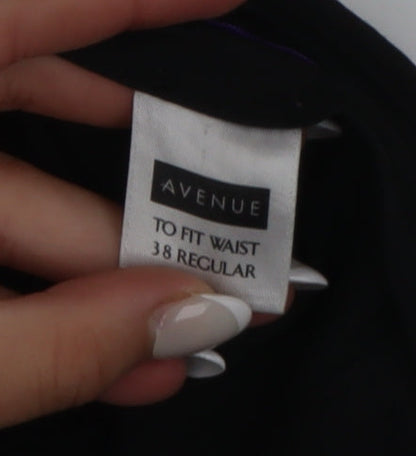 Avenue Men's Black 38R Classic Dress Trousers Polyester Blend