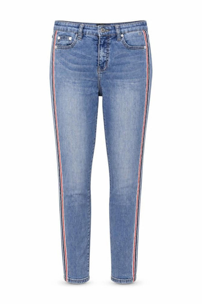Diesel Womens Blue Mid Rise Skinny Jeans Size 14 with Stripe Detail
