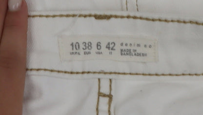 Denim Co Women’s White High Rise Ankle Jeans Size 10 Slim Fit