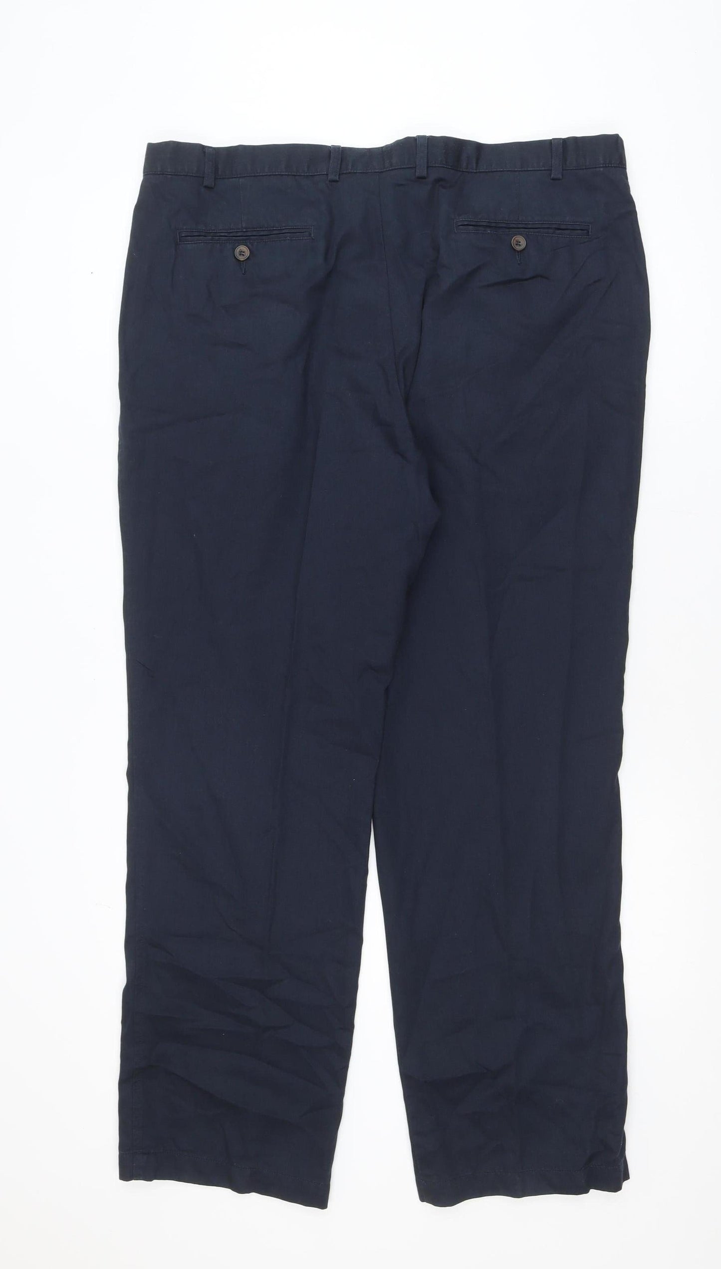 Marks and Spencer Men's Blue Chino Trousers 40x31 Regular Fit