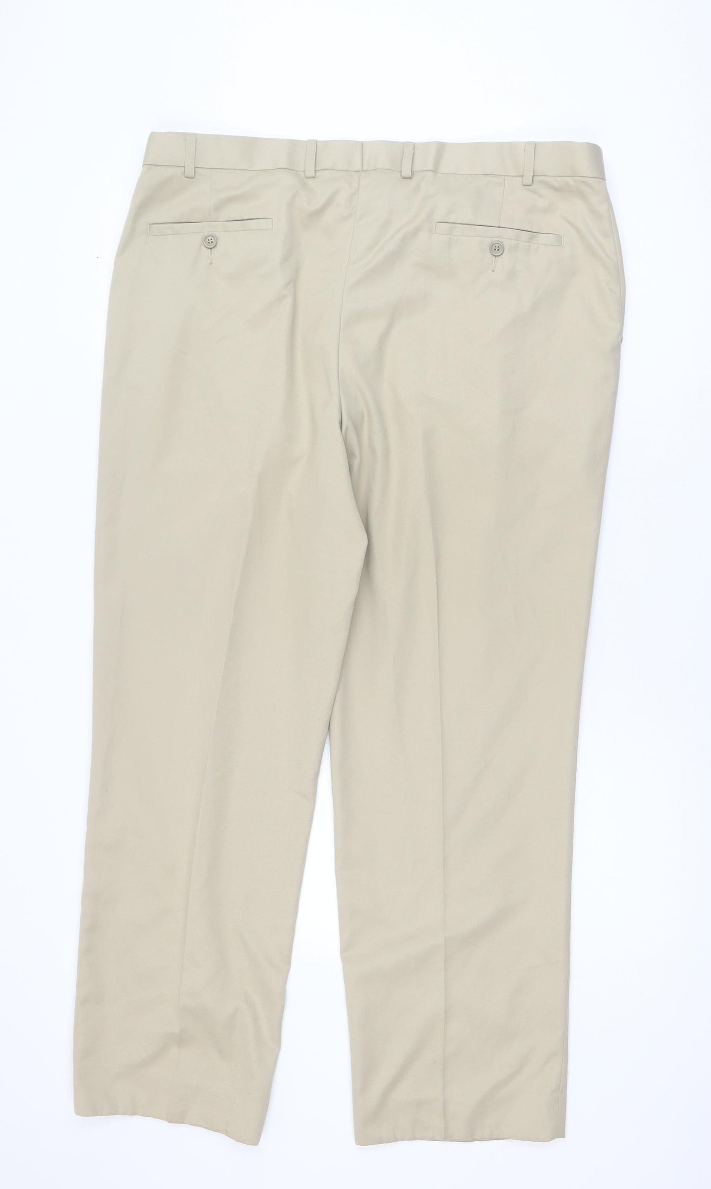 Marks and Spencer Men's Beige Travel Chino Trousers 40W 31L Regular Fit