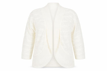 Julipa Women’s Ivory Plus Size 16/18 Open-Knit Cardigan
