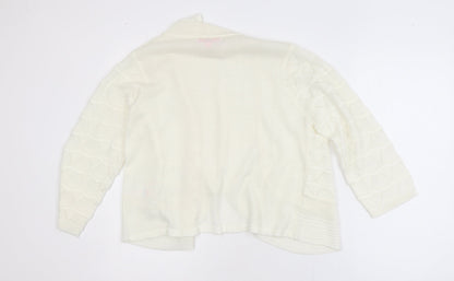 Julipa Women’s Ivory Plus Size 16/18 Open-Knit Cardigan