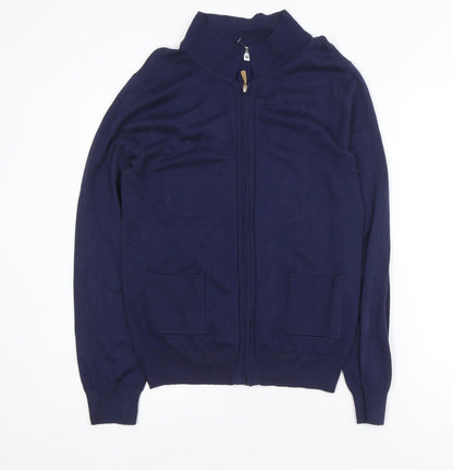 Shaws Department Stores Men's Blue Full Zip High Neck Jumper M