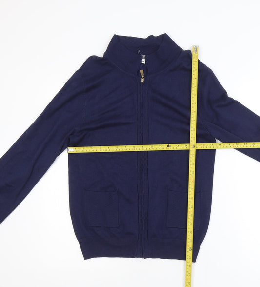Shaws Department Stores Men's Blue Full Zip High Neck Jumper M