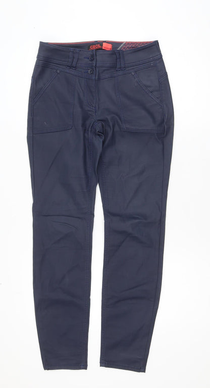 Cecil Women Blue Slim Fit Chino Trousers Size 26