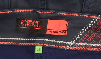 Cecil Women Blue Slim Fit Chino Trousers Size 26