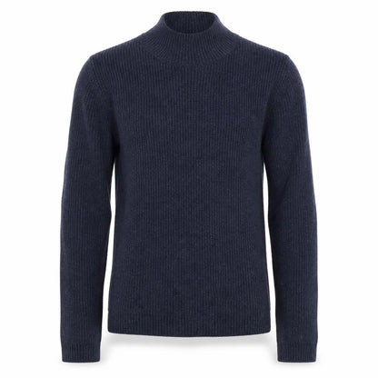 VILA Unisex Blue XS Ribbed Mock Neck Pullover Jumper