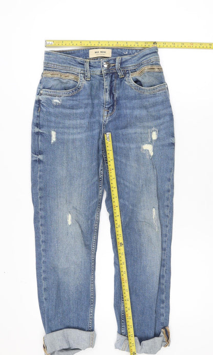 MOS MOSH Women's Blue Distressed Boyfriend Jeans Size 24