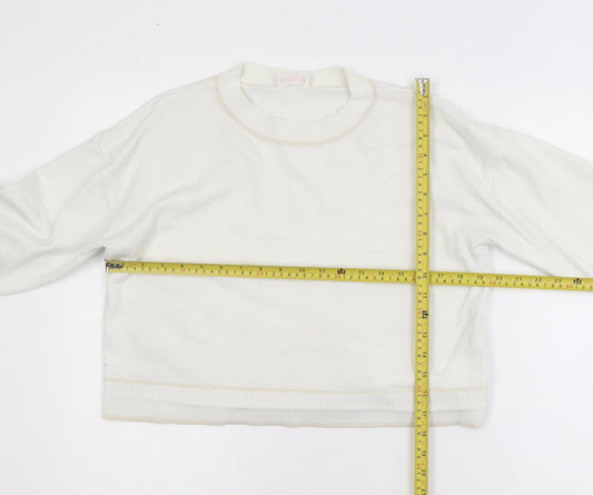 Savida Women Ivory Knit Crew Neck Pullover Jumper Size 14