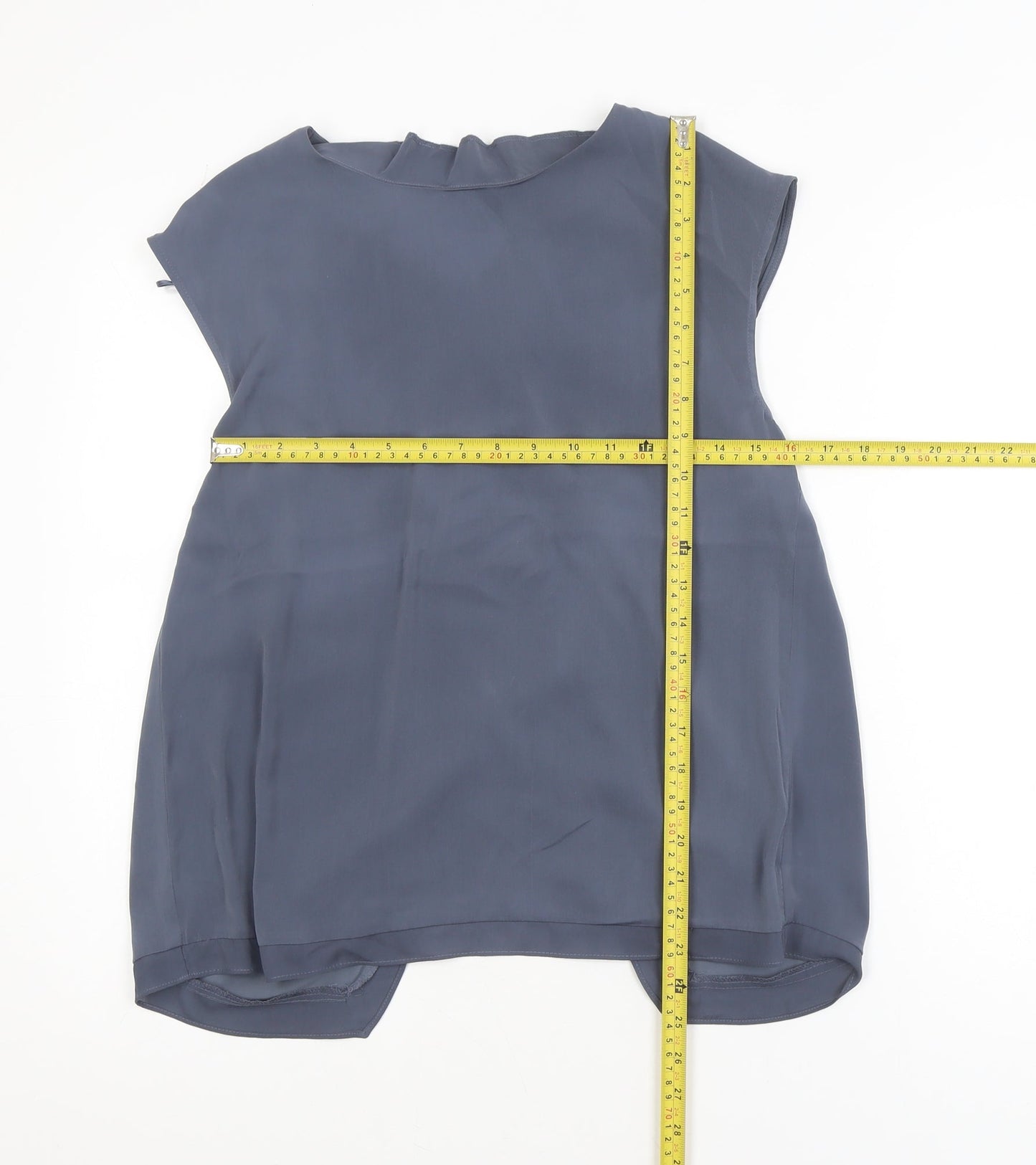 Oasis Women Blue Wrap Blouse UK 8 Sleeveless Top