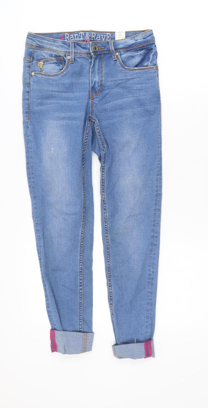 Rant & Rave Women Blue Jeans Size 8 Ankle Slim Fit Denim