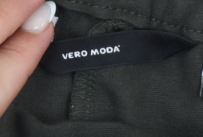 Vero Moda Women’s Green Jogger Trousers XS Regular Fit Pleated Viscose