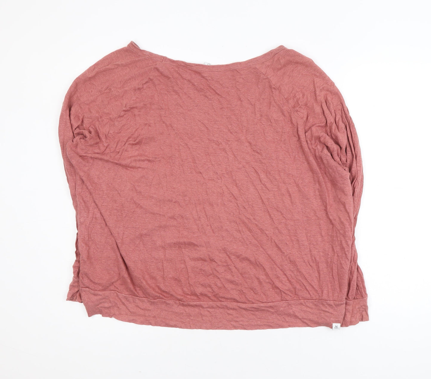 FatFace Women’s Pink Linen Relaxed Boat Neck Long Sleeve Top L