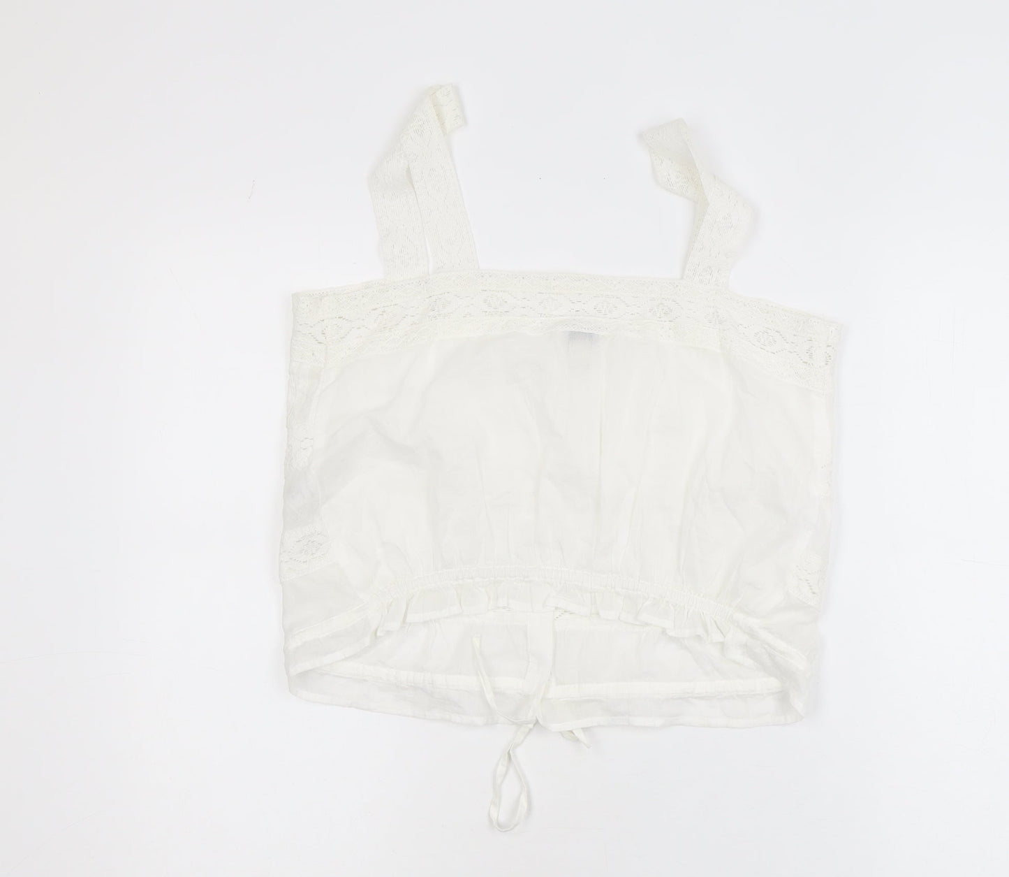 River Island Women’s White Cotton Lace Camisole Blouse Size 8