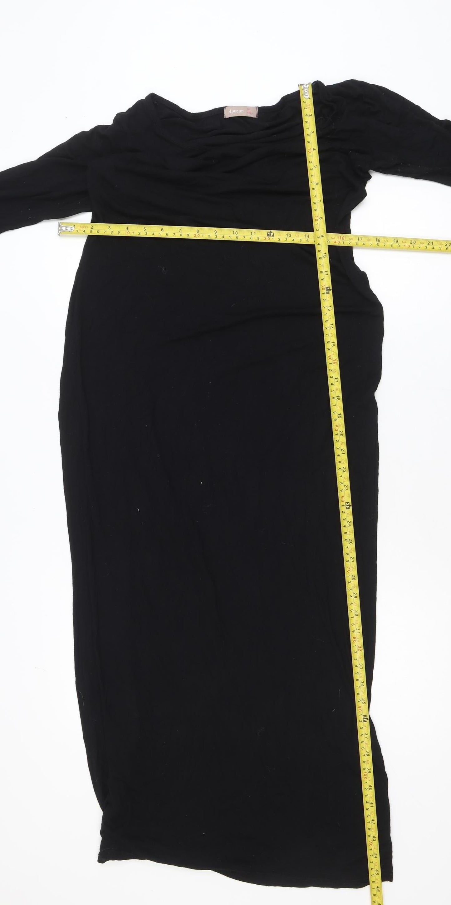 Awear Women’s Black Size 16 Jersey Maxi Dress 3/4 Sleeve
