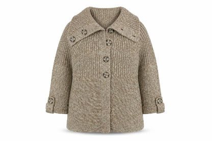 Dunnes Women Beige Acrylic Knit Coatigan Size 14-16 Buttoned