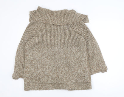 Dunnes Women Beige Acrylic Knit Coatigan Size 14-16 Buttoned