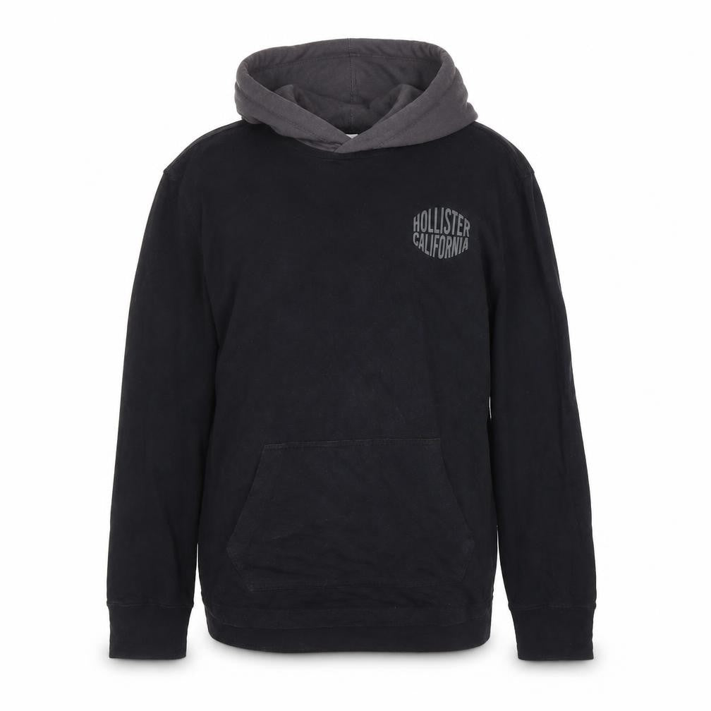 Hollister Men’s Black Pullover Hoodie M Logo Cotton Classic Fit