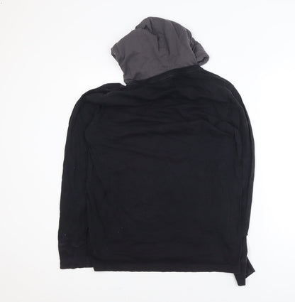 Hollister Men’s Black Pullover Hoodie M Logo Cotton Classic Fit