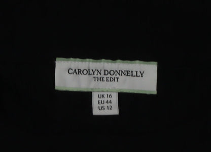 Carolyn Donnelly The Edit Women’s Black Shift Dress UK 16 3/4 Sleeve