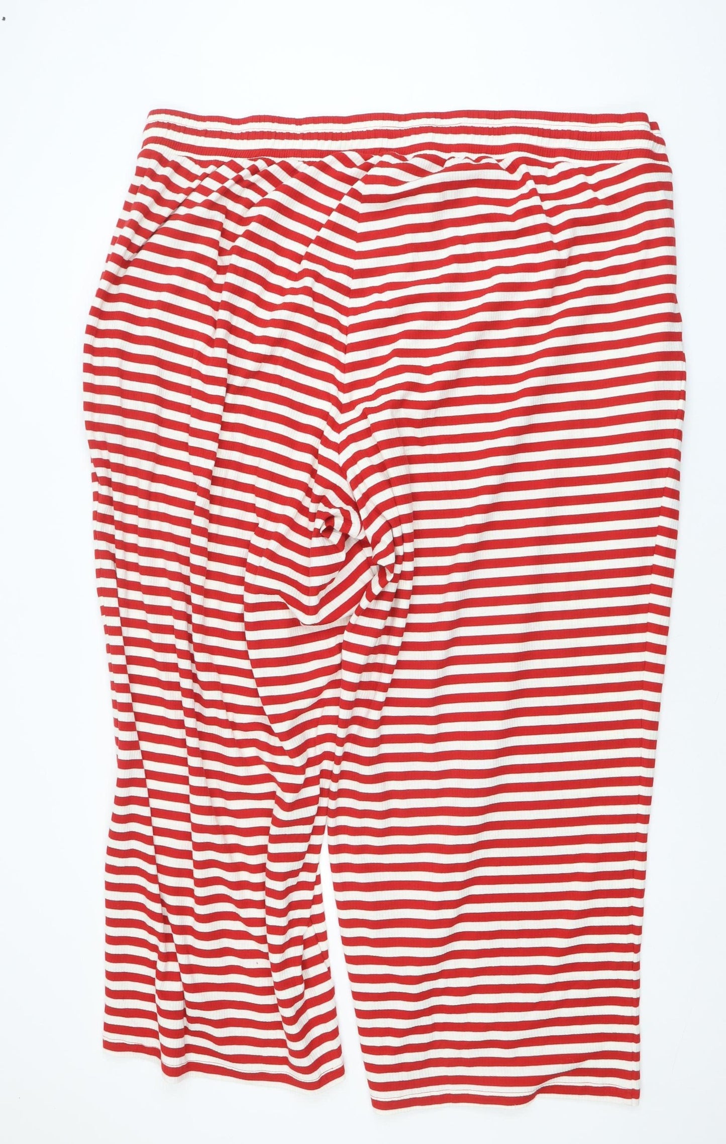 Zizzi Women’s Red White Striped Jersey 3XL Plus Size Leggings