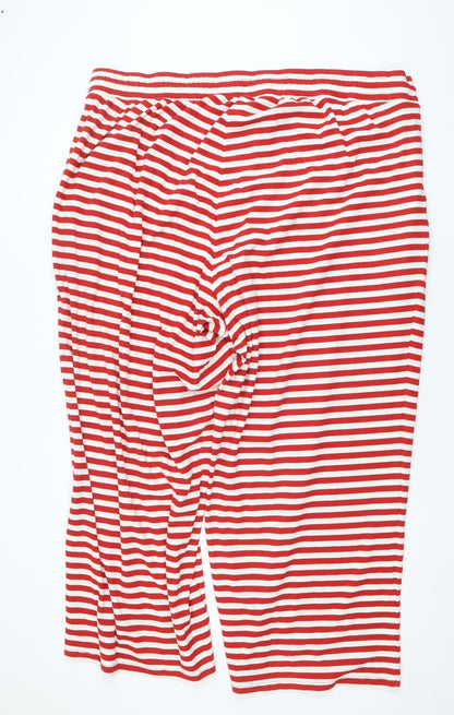 Zizzi Women’s Red White Striped Jersey 3XL Plus Size Leggings