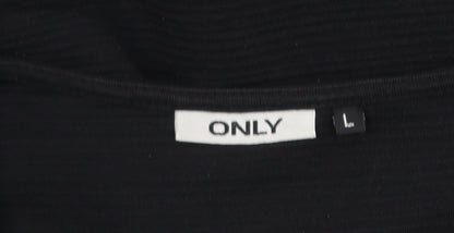 ONLY Women’s Black Tunic Blouse L 3/4 Sleeve Stretch Jersey