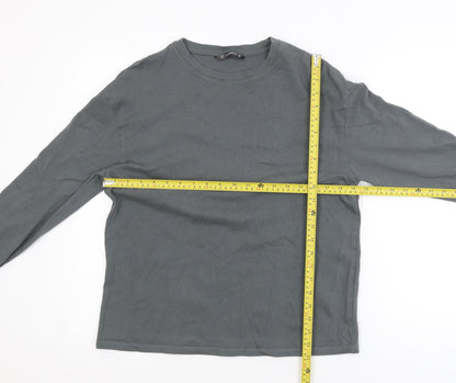 Dunnes Men's Grey Cotton Crew Neck Long Sleeve Pullover Jumper M