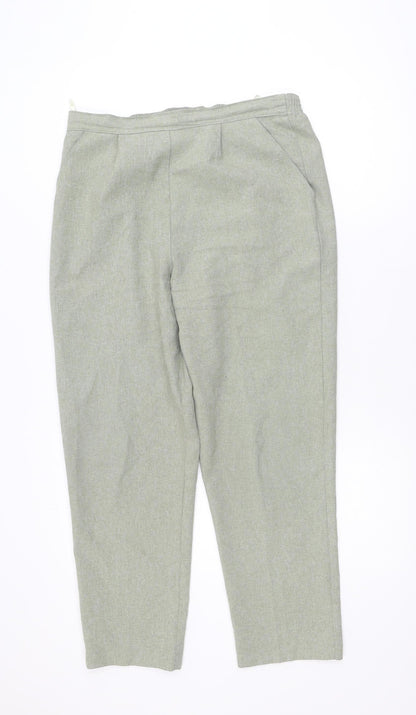 Classics Women’s Green Pleated Straight Trousers Size 14
