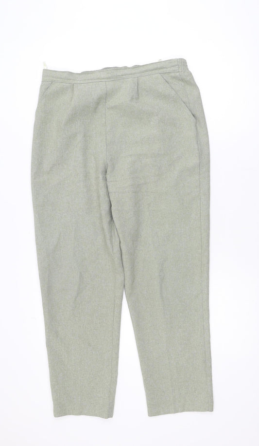 Classics Women’s Green Pleated Straight Trousers Size 14