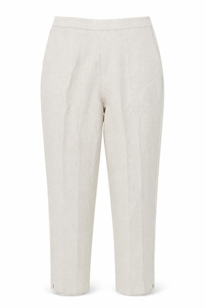 Bassini Womens Beige Size 14 Straight Leg Elastic Waist Trousers