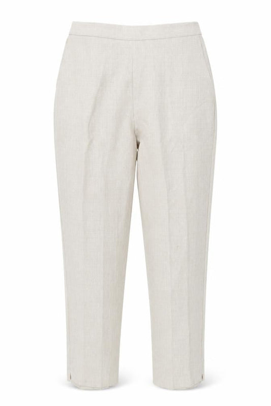 Bassini Womens Beige Size 14 Straight Leg Elastic Waist Trousers