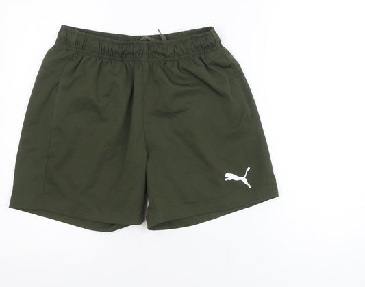 Puma Men's Green Regular Fit Sports Shorts M