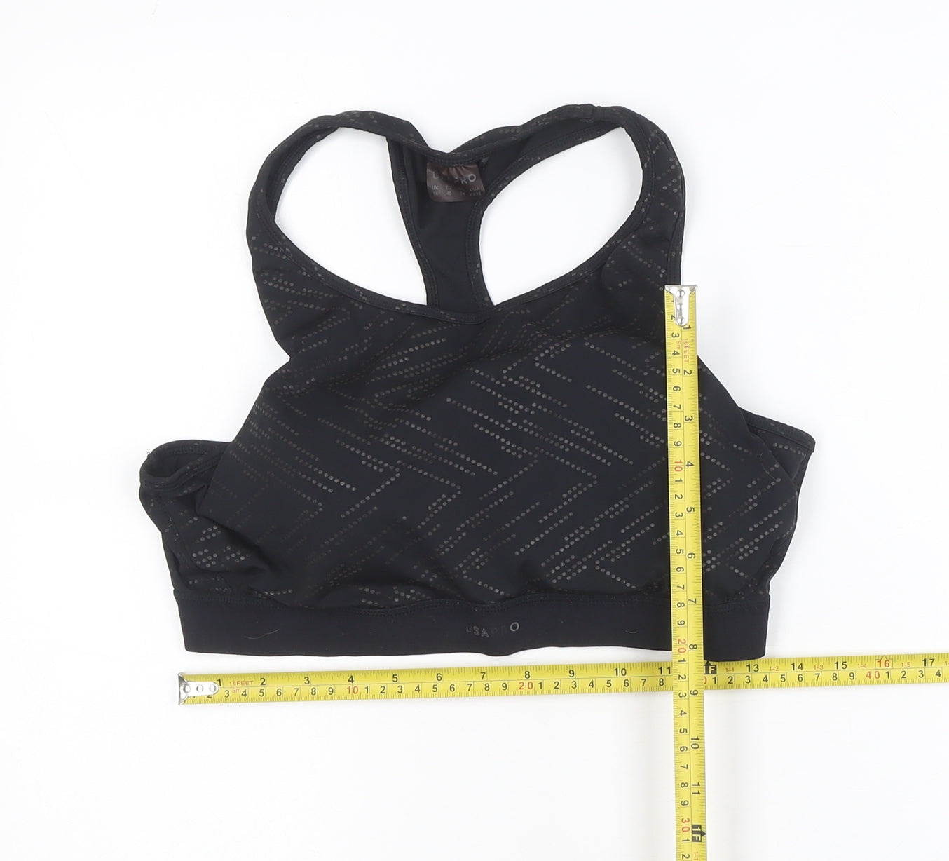USA Pro Women’s Black Racerback Sports Bra Top Size 18