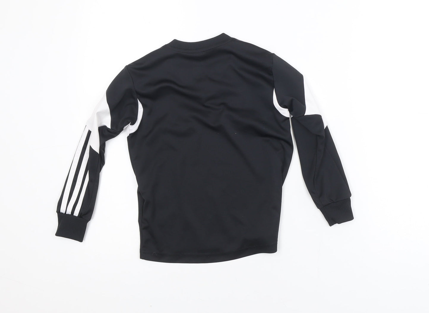 Adidas Boys Black White Climacool Long Sleeve Sports T-Shirt 2XS