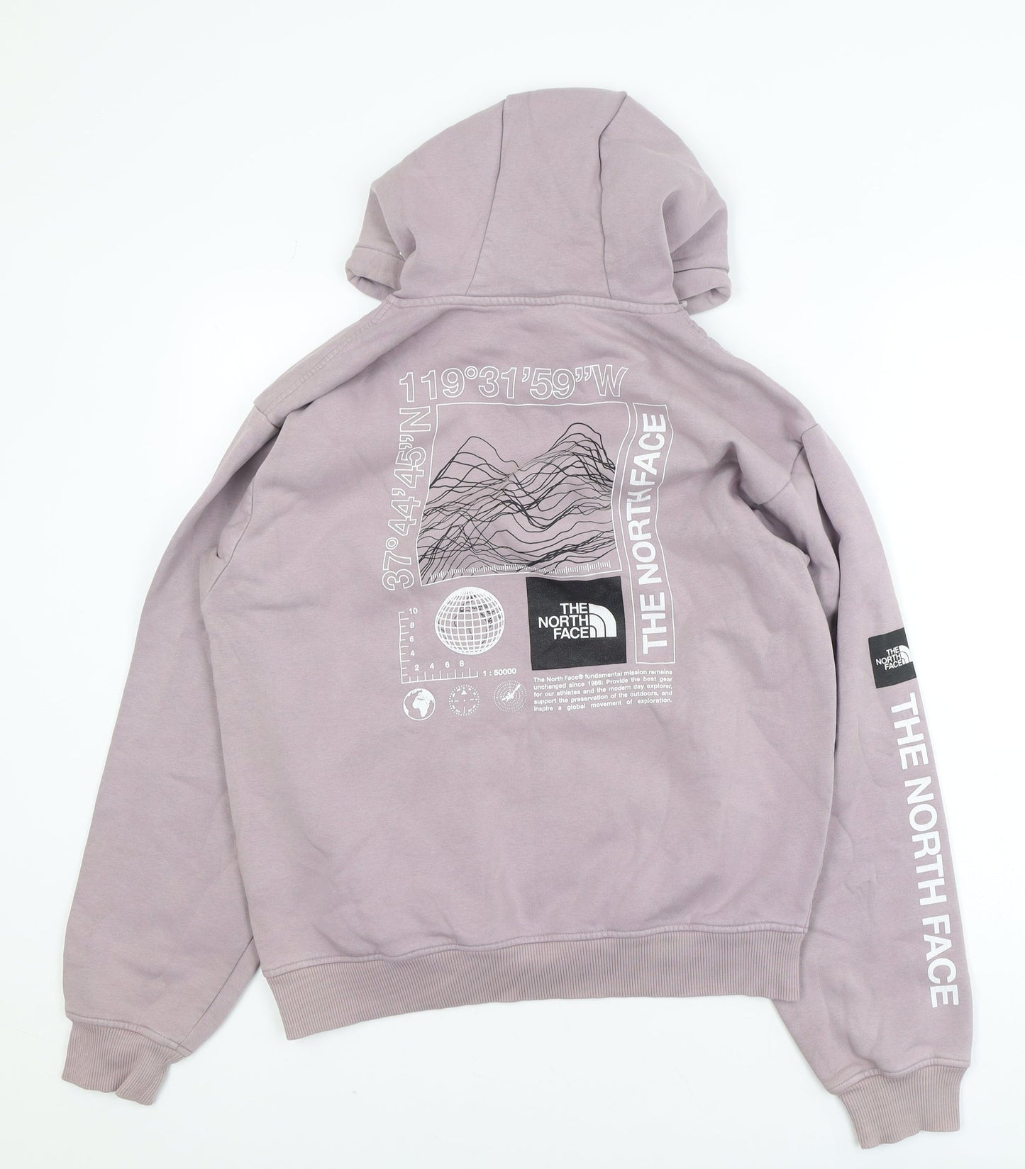 The North Face Womens Purple XS Pullover Hoodie Graphic Print