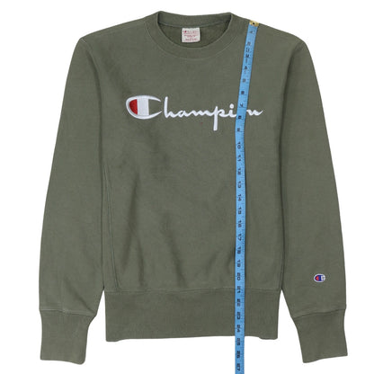 Champion Men's Green Reverse Weave Sweatshirt Medium Crew Neck