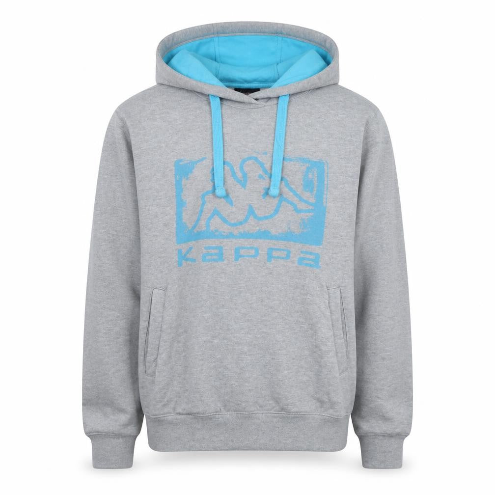 Kappa Men's Grey Pullover Hoodie Small Logo Sportswear