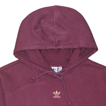 Adidas Women Burgundy Pullover Hoodie Size 16 Relaxed Fit