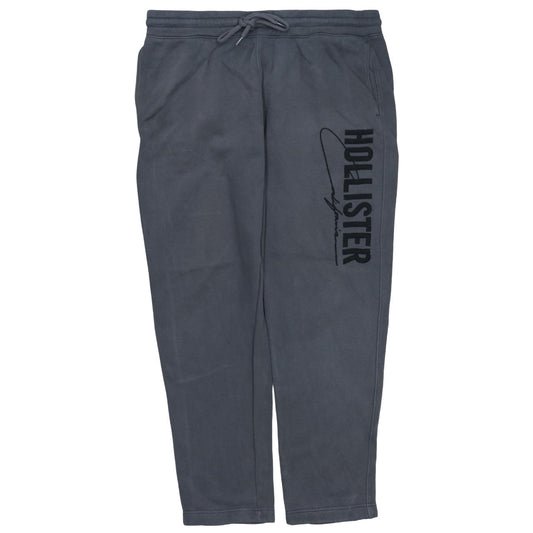 Hollister Men's Grey XL Fleece Sweatpants with Drawstring Waist