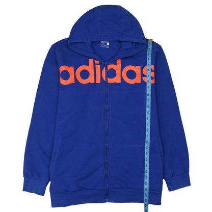 Adidas Men’s Blue 2XL Full Zip Hoodie Sweatshirt Sports Essentials