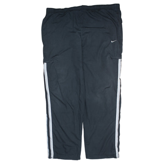 Nike Men's Black L Track Pants with Side Stripe and Zip Pockets