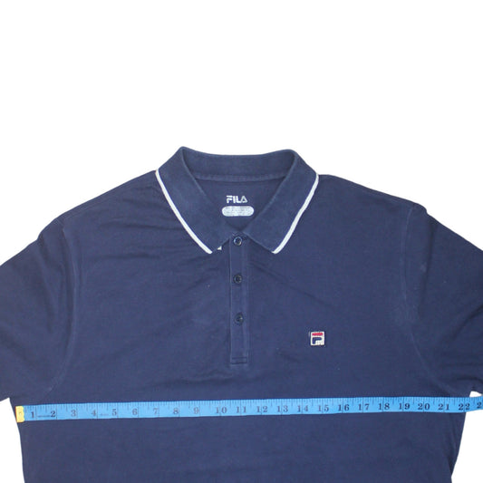 Fila Men's Blue Polo Shirt Size L Regular Fit Short Sleeve