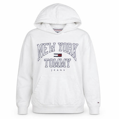 Tommy Jeans Women's White Pullover Hoodie Small New York Logo