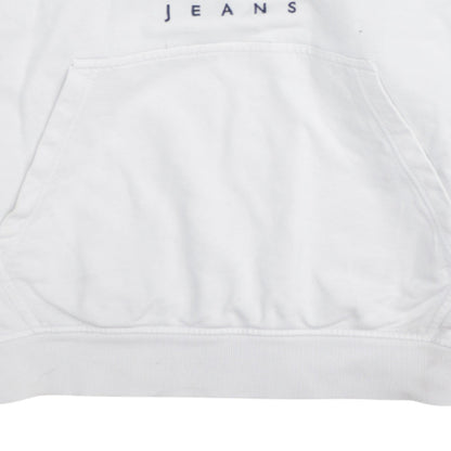 Tommy Jeans Women's White Pullover Hoodie Small New York Logo