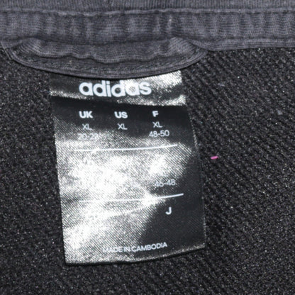 Adidas Women’s Black XL Full Zip Hoodie Sweatshirt with Stripes