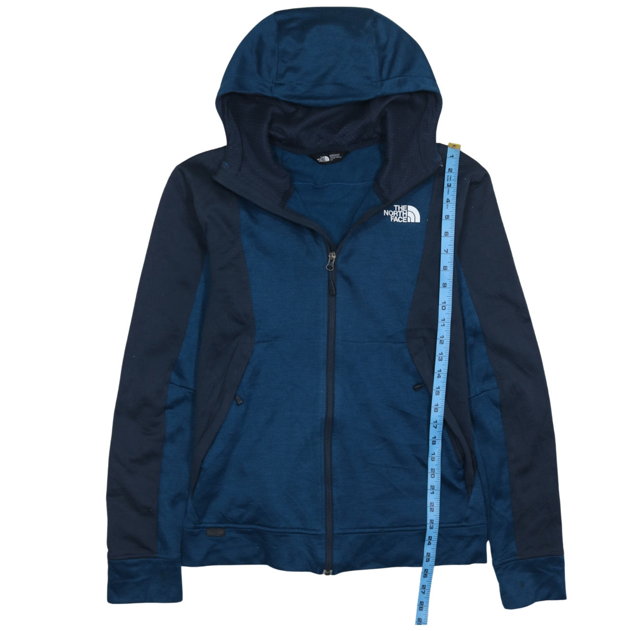 The North Face Men's Blue Full Zip Hooded Fleece Jacket Size S