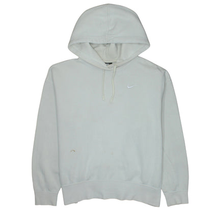 Nike Women White Hoodie Medium Pullover Classic Cotton Blend